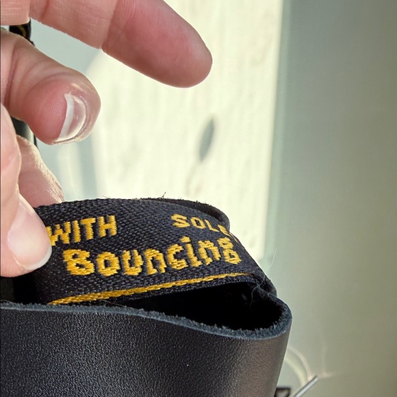 Dr. Martens Black Leather Boots with Yellow Accents - Picture 7 of 12